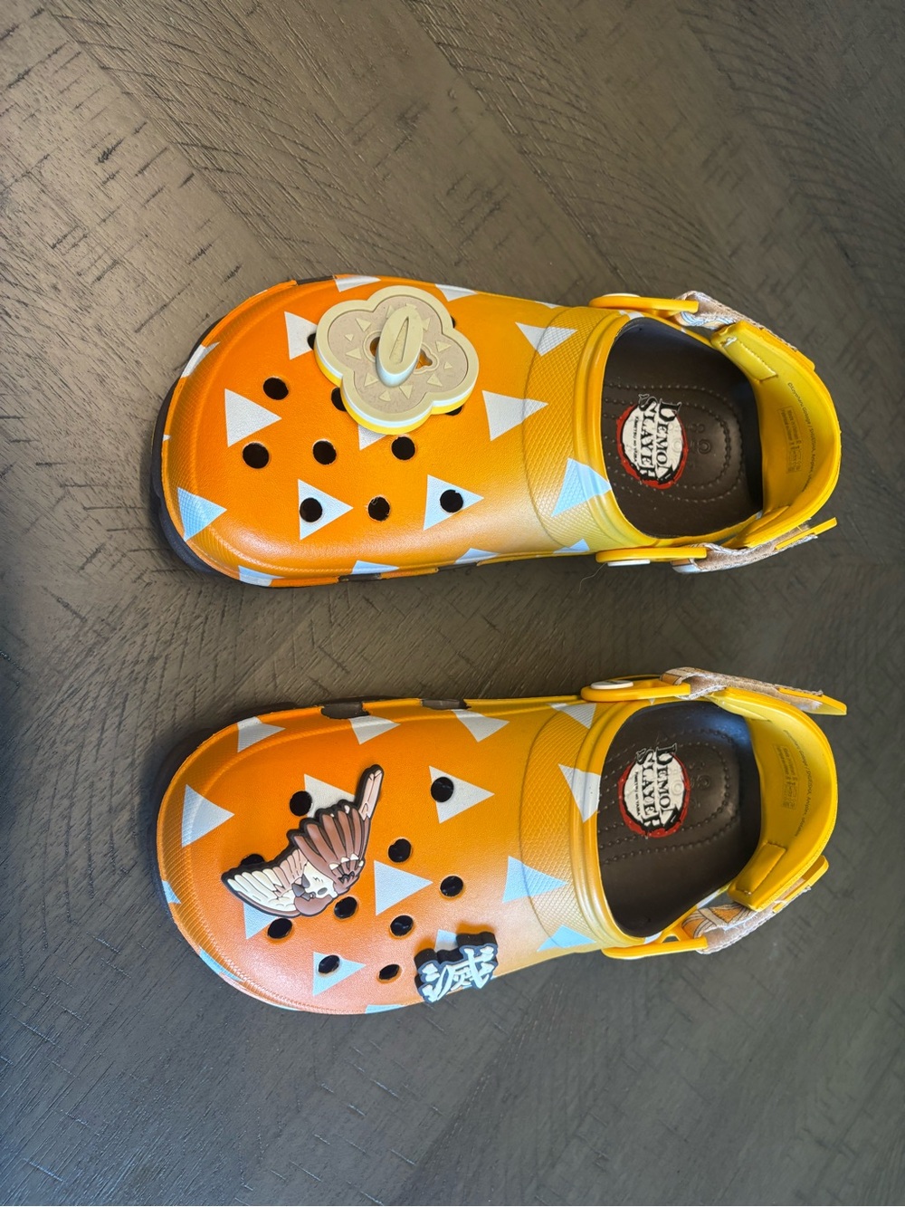 Mens Orange demon slayer crocs! Decorative Charms